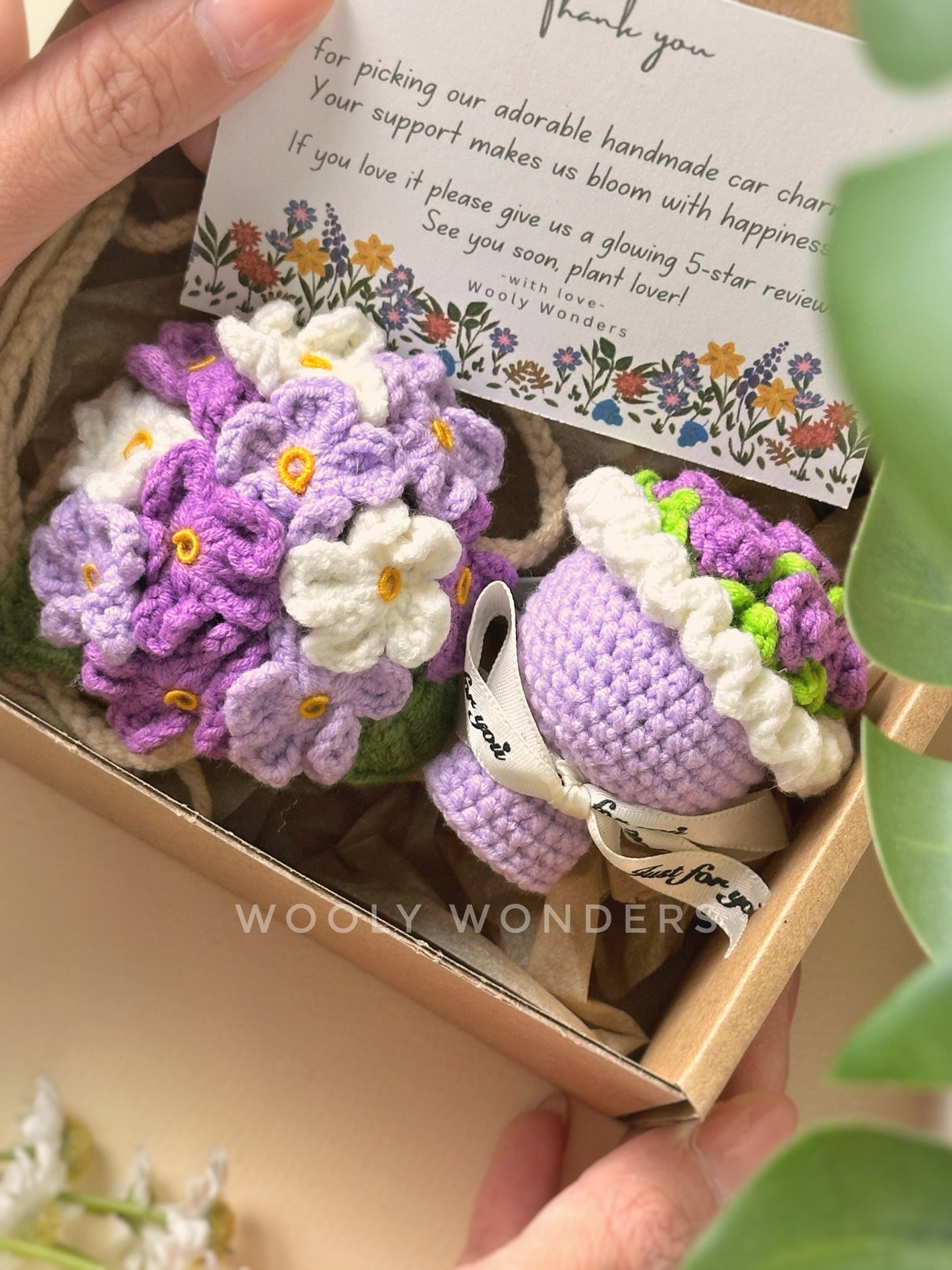 Car Accessories - Car Air Conditioner Vent Clip - Mini Purple Rose Bouquet