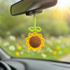 Car Accessories - Crochet Hanging Car Charm - Sunflower