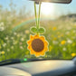 Car Accessories - Crochet Hanging Car Charm - Sunflower