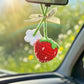 Car Accessories - Crochet Hanging Car Charm - Red Velvet Strawberry