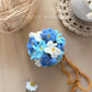 Car Accessories - Crochet Hanging Flower Pot - Blue Forget-Me-Not