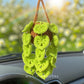 Car Accessories - Crochet Hanging Plant - String of Hearts in Brown Pot